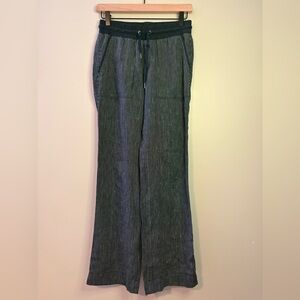Women’s Athleta Women's Navy Blue Striped Bali Linen Pants size 0